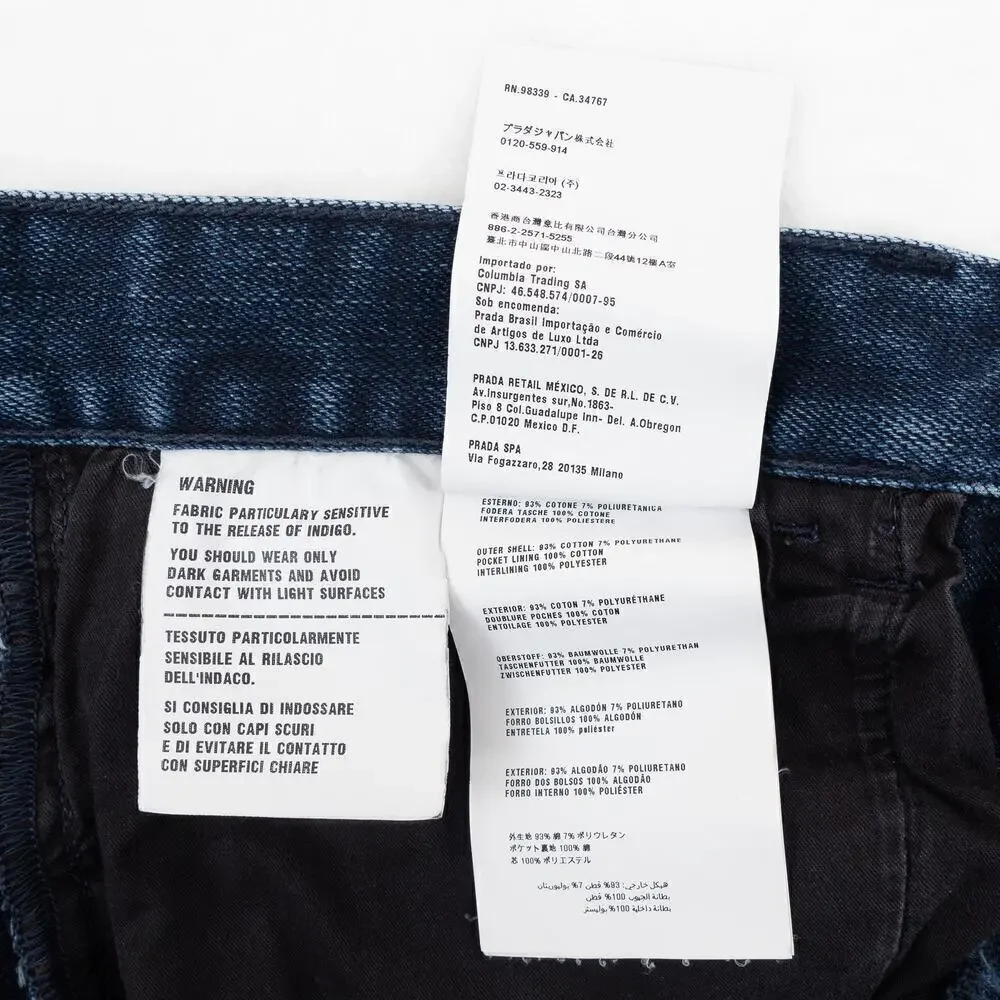 Prada Tight Fit Stretch Denim Jeans Men's 32 Blue
